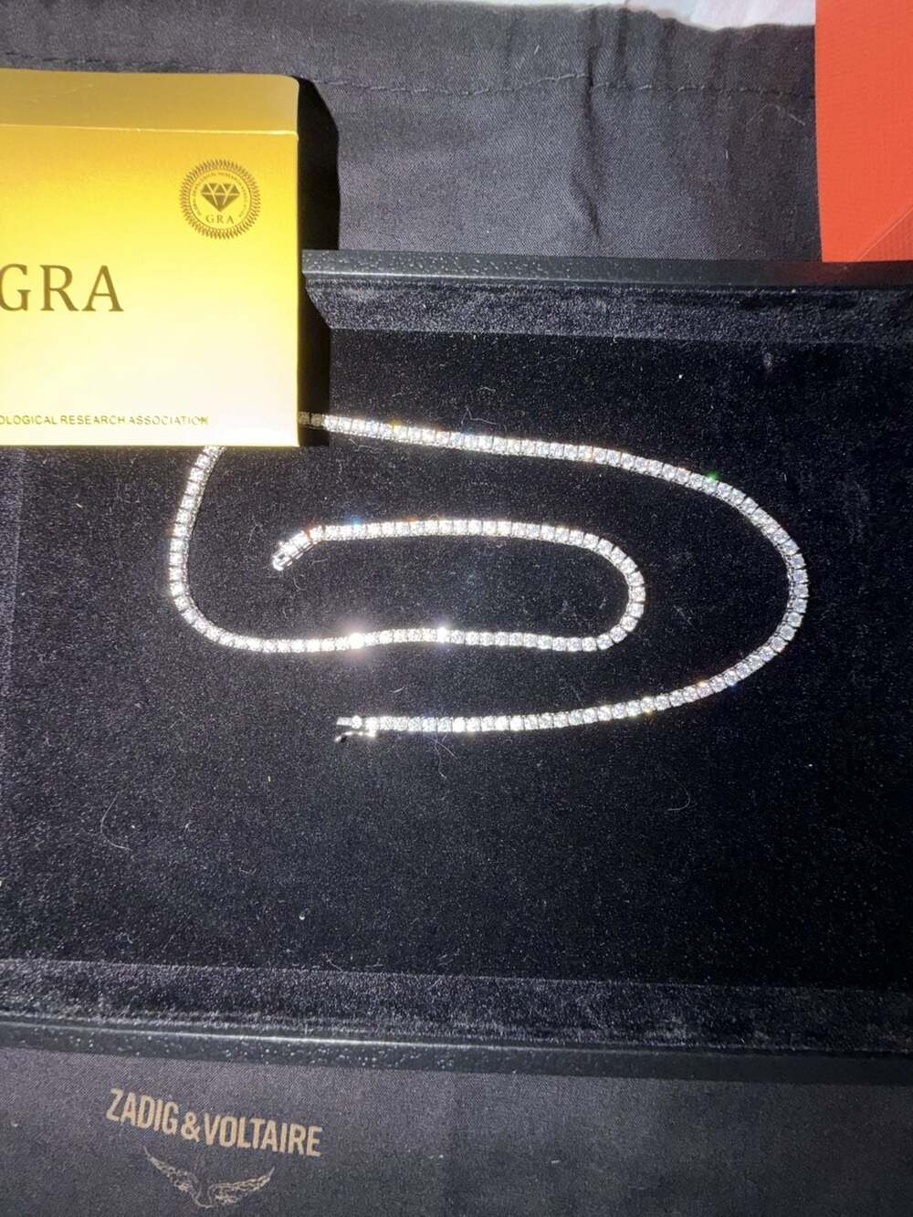 GRA Certified Moissanite Tennis Necklace 20 Inch
